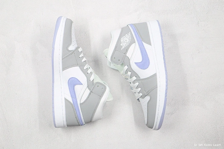 Grey BQ6472-105 Jordan 1 Mid Aluminum (W) - Wolf 0509